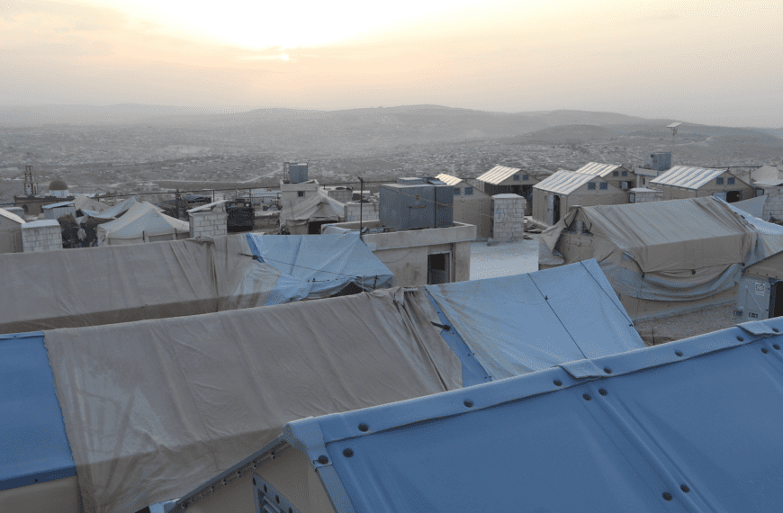 Building shelters in North West Syria for families displaced by over a decade of war